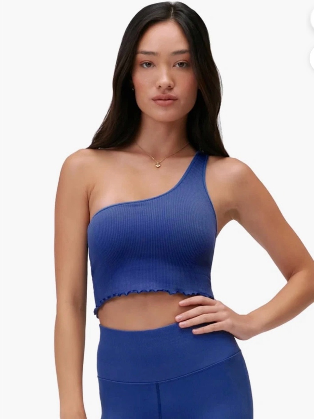 Spiritual Gangster Luna One-Shoulder Ribbed Crop Tank